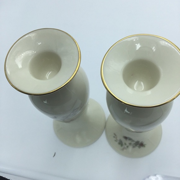 Lenox  Special Taper Candleholders with Brown Floral Design - Picture 9 of 9